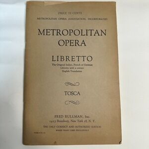 TOSCA - METROPOLITAN OPERA HOUSE - GIACOMO PUCCINI